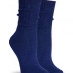 Sosete groase lana bleumarin cu manseta lunga raiata Socks Concept SC-1601