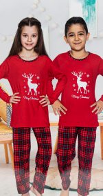 Pijamale de Crăciun roșii pentru copii - Îmbrăcăminte
