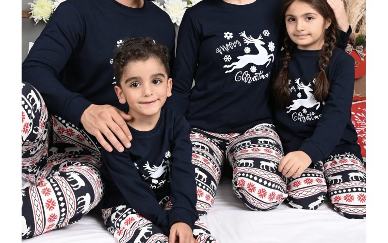 Idei Cadouri de Craciun Online Pijamale Copii Craciun Pijama Copil Cookie Navy