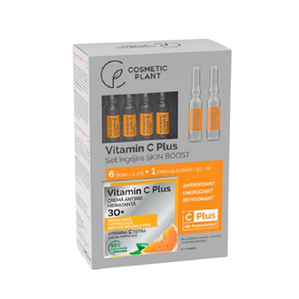 Idei Cadouri de Craciun Set Ingrijire Skin Boost 30+ Cosmetic Plant: Crema Antirid Hidratanta 30+ Vitamin C Plus