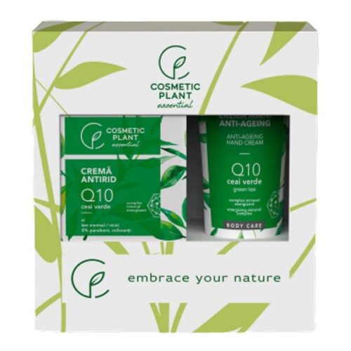 Idei Cadouri de Craciun Set Cadou Essential Antirid Cosmetic Plant - Crema Antirid de Zi Q10 si Ceai Verde