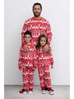 Pijamale Tata Copil Craciun Pijamale Tata Copil - Set Sparkle Rosu #CadouriDeCraciun