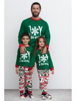 Pijamale Tata Copil Craciun Pijamale Tata Copil - Set Tinsel Verde #CadouriDeCraciun
