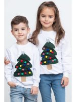 Bluze Craciun Copii Bluza Copil Christmas Tree Alb 🎅 Cadouri Craciun Copii