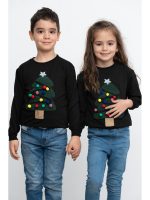 Bluze Craciun Copii Bluza Copil Christmas Tree Negru 🎅 Cadouri Craciun Copii