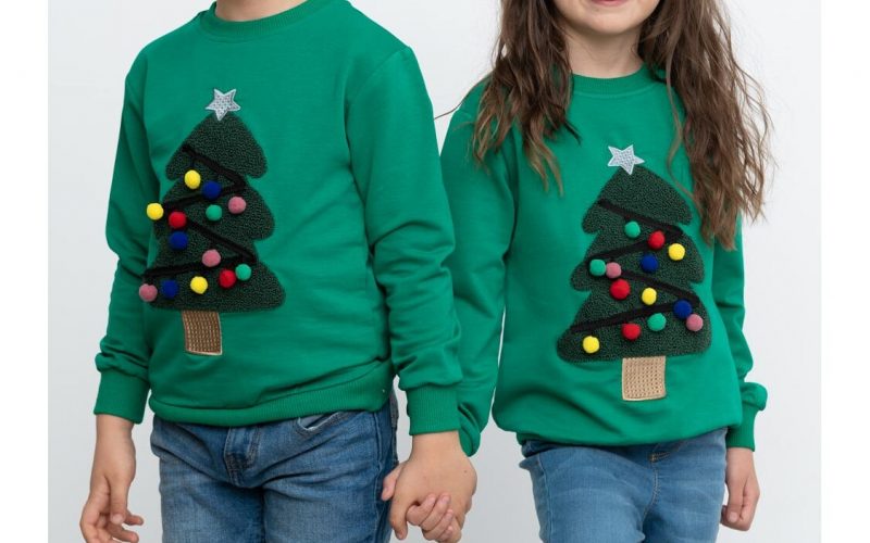 Idei Cadouri de Craciun Copii Online 🎅 Bluze Craciun Copii Bluza Copil Christmas Tree Verde