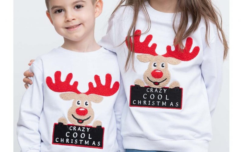Idei Cadouri de Craciun Copii Online 🎅 Bluze Craciun Copii Bluza Copil Crazy Christmas Alb