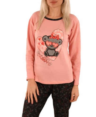 Cadouri Craciun ⭐Online Pijama vatuita roz Positive Bear - cod 44903