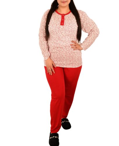 Cadouri Craciun ⭐Online Pijama batal rosie cu floricele - cod 45366