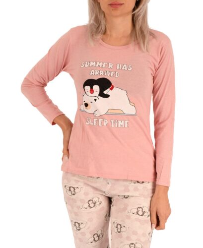 Cadouri Craciun ⭐Online Pijama roz pudra Sleep Time cu maneca lunga