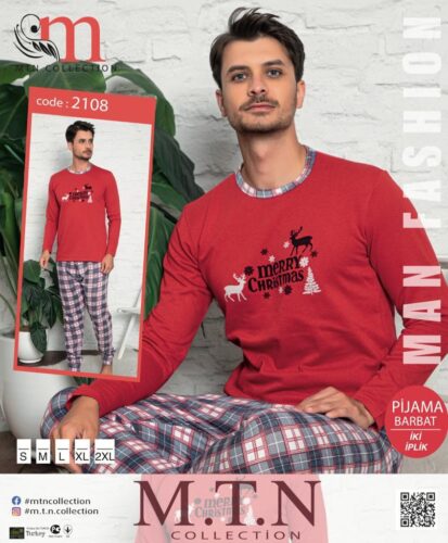 Cadouri Craciun ⭐Online Pijama rosie Merry Christmas pentru barbat