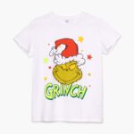 Cropp - Tricou cu Grinch și imprimeu de Crăciun - Alb 🎅 Cadouri Craciun Femei